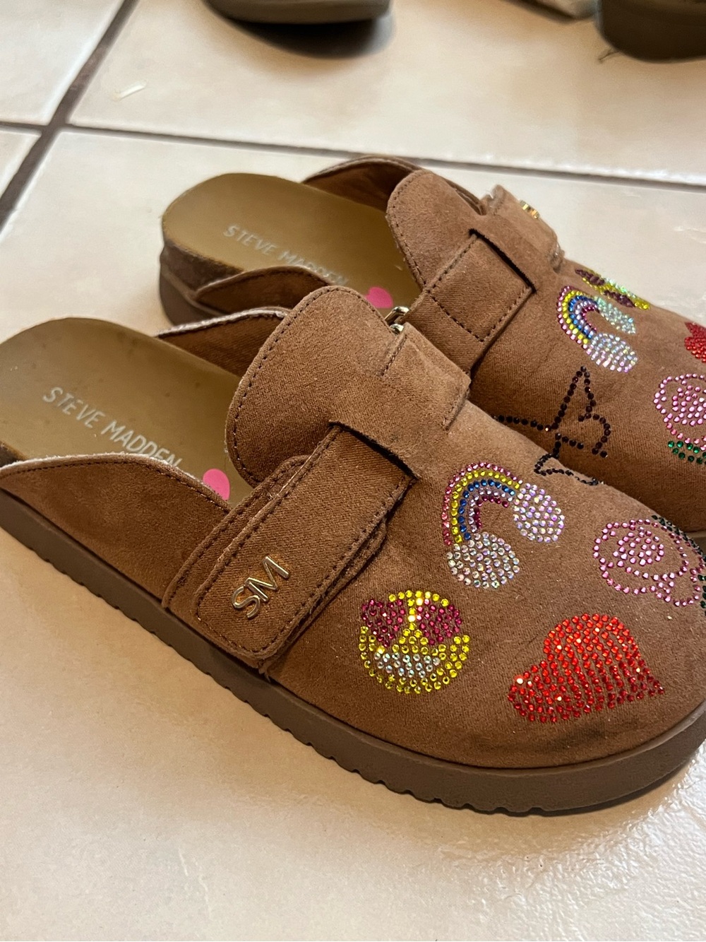 Steve Madden Kids' Brown Suede Embellished Slip-On Clog